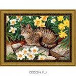 OZON.ru - Подарки | Постер "Кот среди нарциссов", 30 см х 40 см | Коты | Интернет-магазин: купить подарки, сувениры