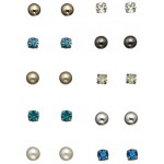 Серьги-гвоздики из разноцветных камней | Зеленый | Accessorize