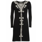 Long Sleeve Knitted Dress With Wool Embroidery in Black | Fashion | Nougat London