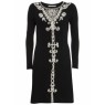 Long Sleeve Knitted Dress With Wool Embroidery in Black | Fashion | Nougat London