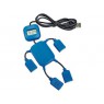 USB Hub на 4 порта с часами в виде человечка, синий