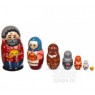 Изделия народных промыслов Матрешка Колобок (7 персонажей)
