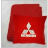 Плед в чехле Mitsubishi красный вышивка белая